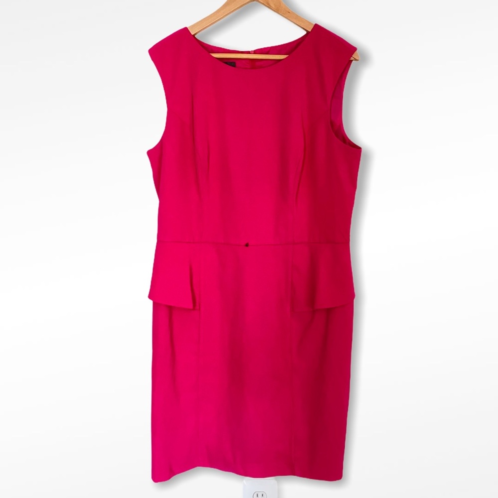 AGB Pink Sleeveless Peplum Plus Size Shift Dress